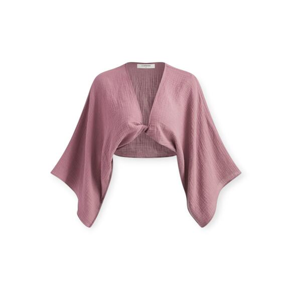Commense Mauve Twist Front Kimono Sleeve Crop Top Small NWT Size S - Picture 1 of 7